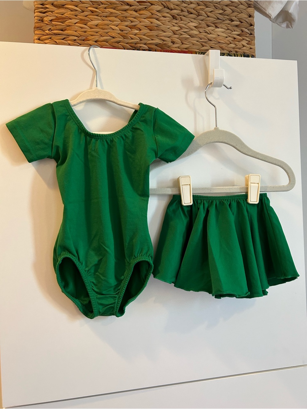 Kids Green Dance Leotard and Skirt Costume - Child’s XSmall (2-3)
